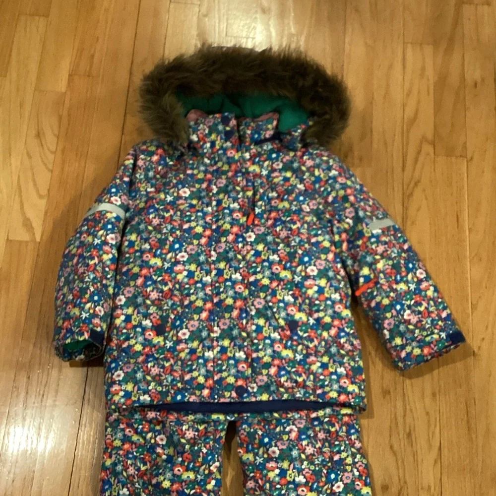 Mini Boden Floral Navy Floral Jacket and Snow Pants - Picture 2 of 9
